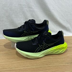 Asics Novablast 4 Running Shoes Black Volt Green Men’s Size 10